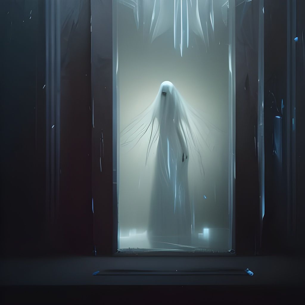 Gossamer Ghost in Antique Mirror, Dark Fantasy Art