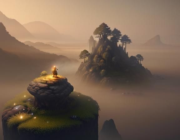 Female Amphibioid in Misty Forest, 3D Game Art