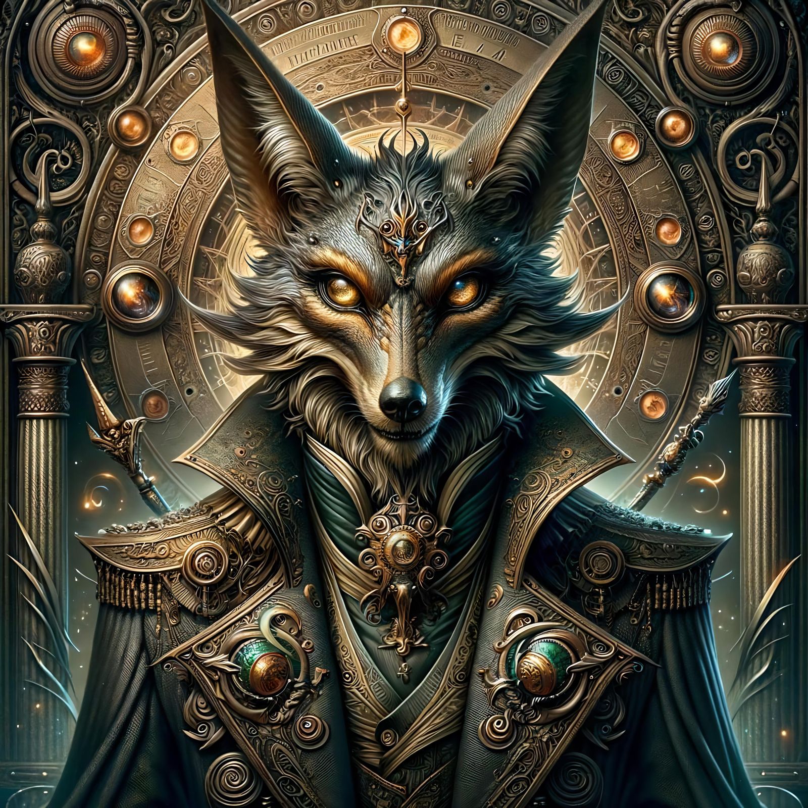 Arcanaloth: Cunning Jackal Fiend in Mystical Locale