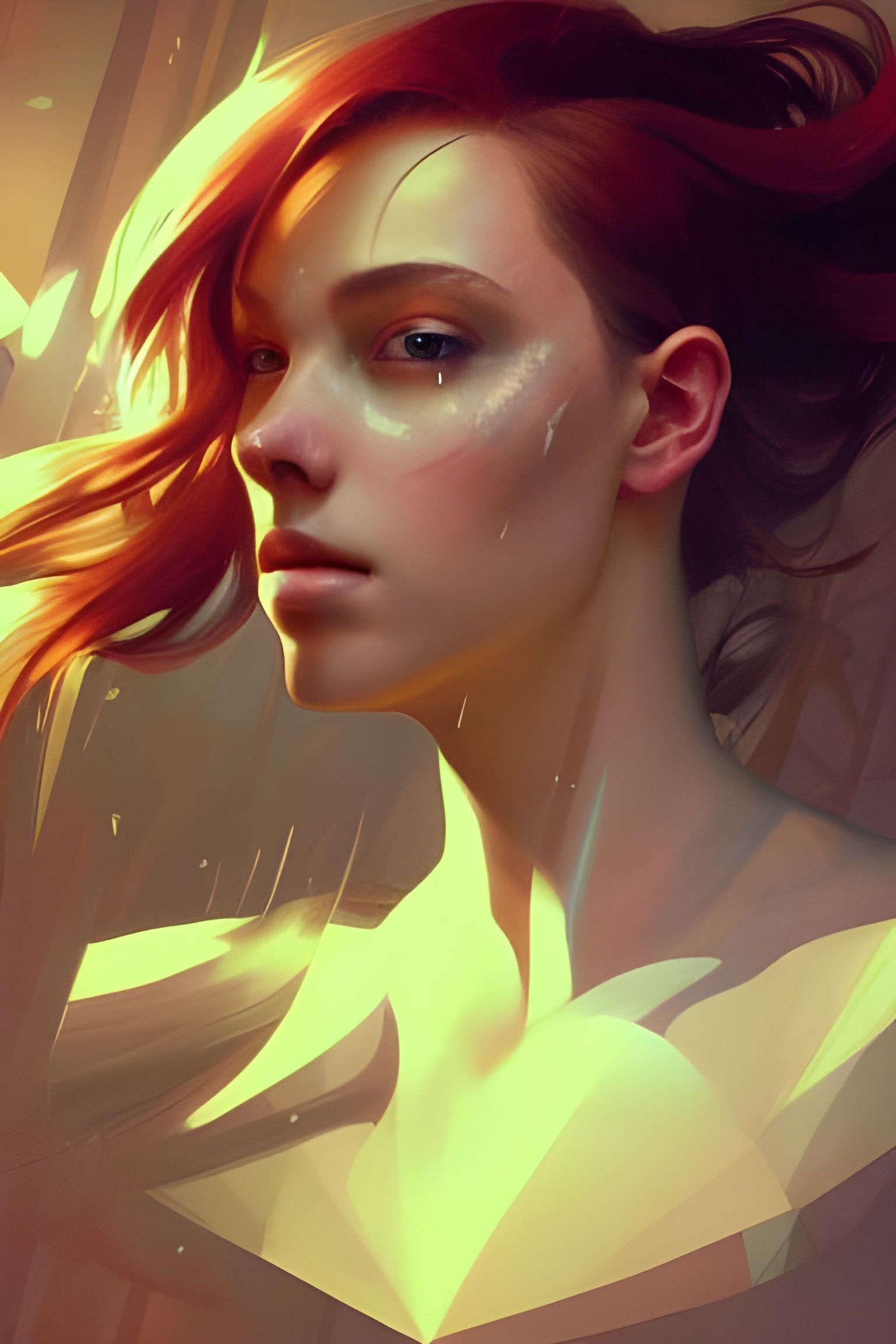 Surprised Portrait in Hyperdetailed Art Style