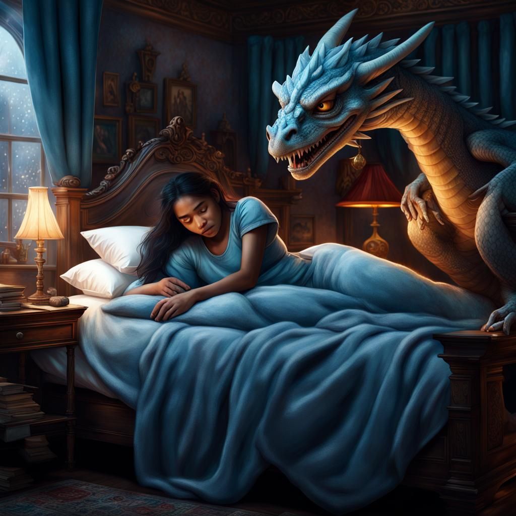 Peruvian Teen and Dragon in Hogwarts: Digital Matte Painting