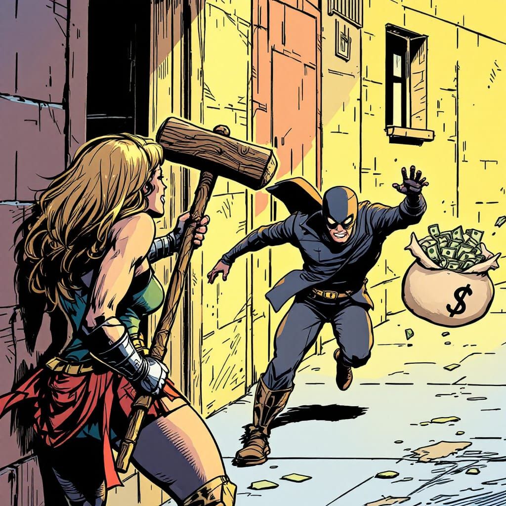 Female Superhero Ambush in Archie Comics Style