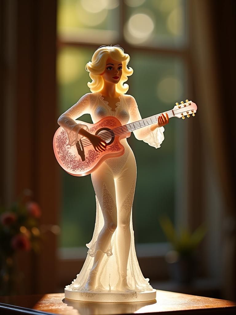 Dolly Parton Lalique Figurine Photograph