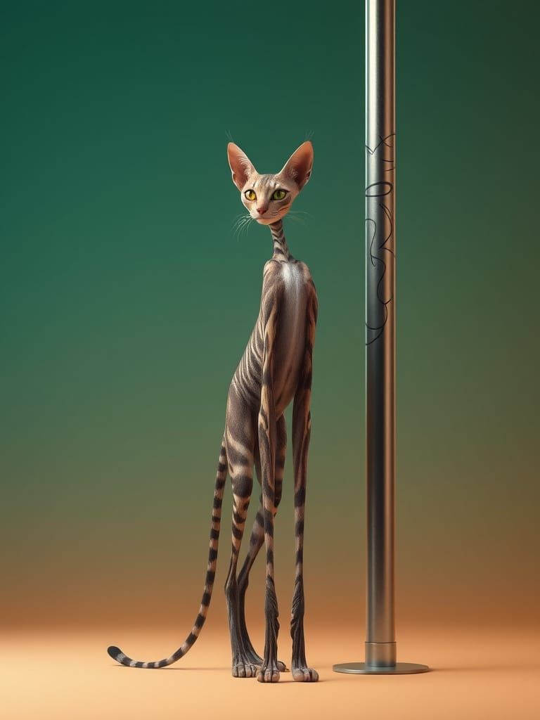 Surreal, Regal Cat in Digital Art Style