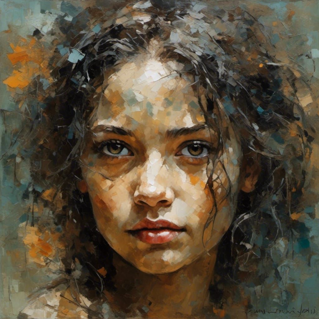 Radiant Woman: A Yarn Art Digital Portrait