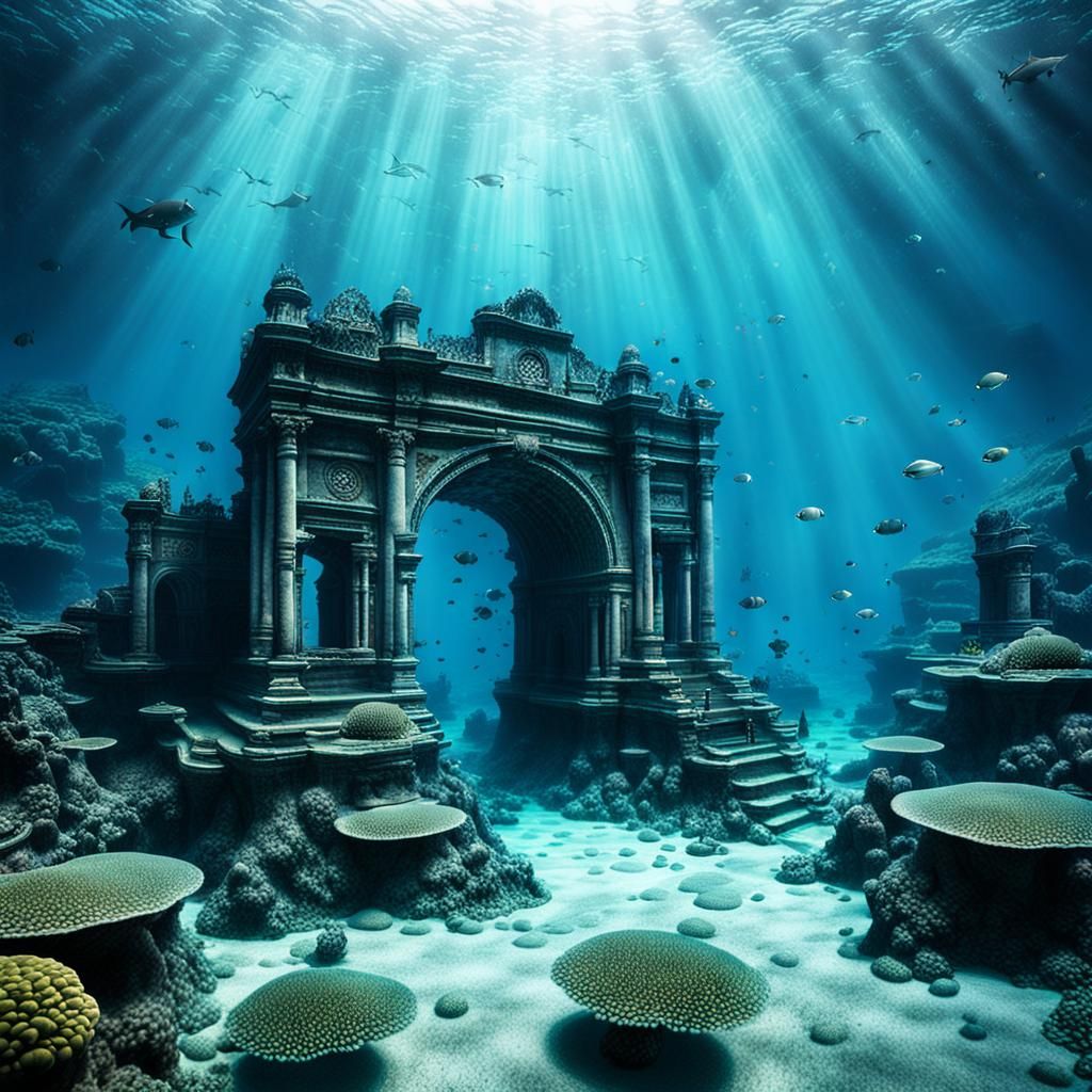 Surreal Underwater Landscape of Lost Atlantis