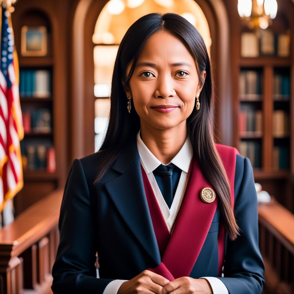 Friendly Woman as US President: Professional Photo