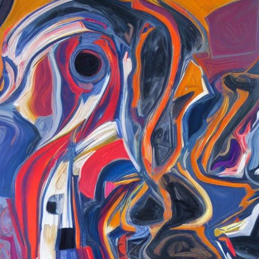 Spectral Figure in Abstract Expressionist Vortex