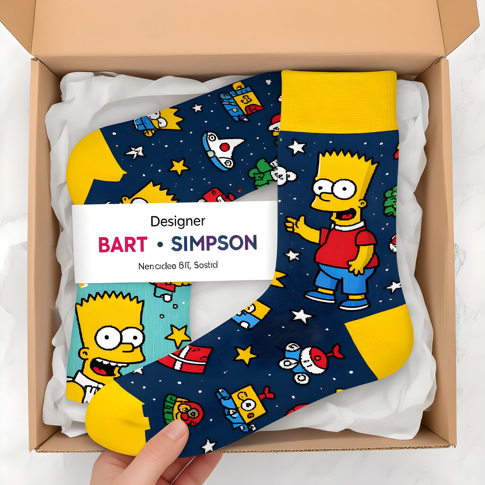 Designer Bart Simpson socks
