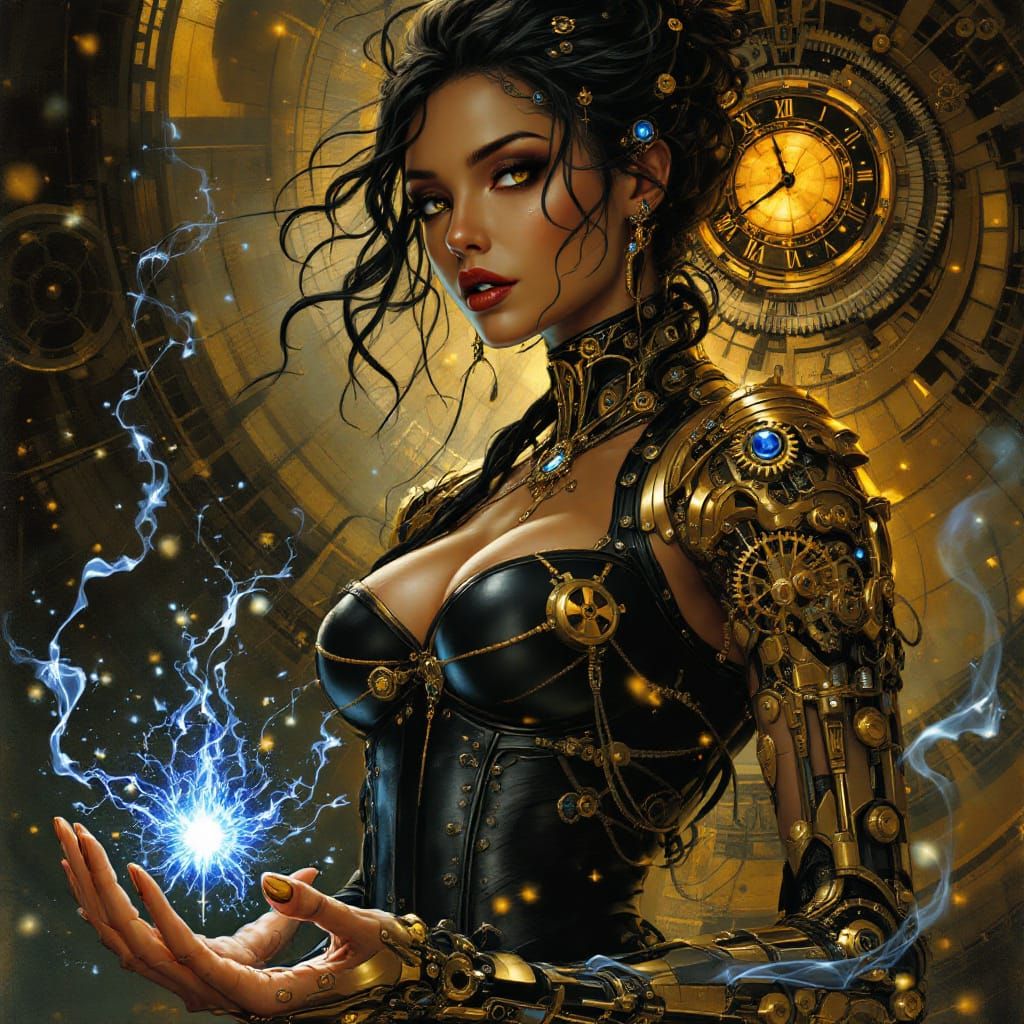 Clockwork Summoner: Mechanical Fantasy Art