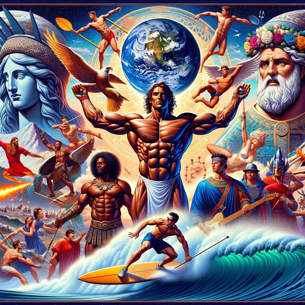 Olympics of Olympus Poster: Hercules Lifts Earth