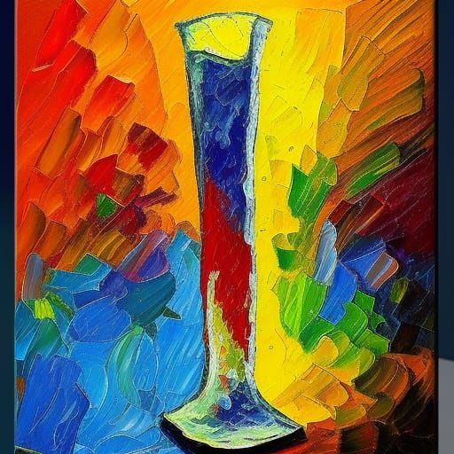 Lava Lamp in Expressionist Impasto Oil Painting