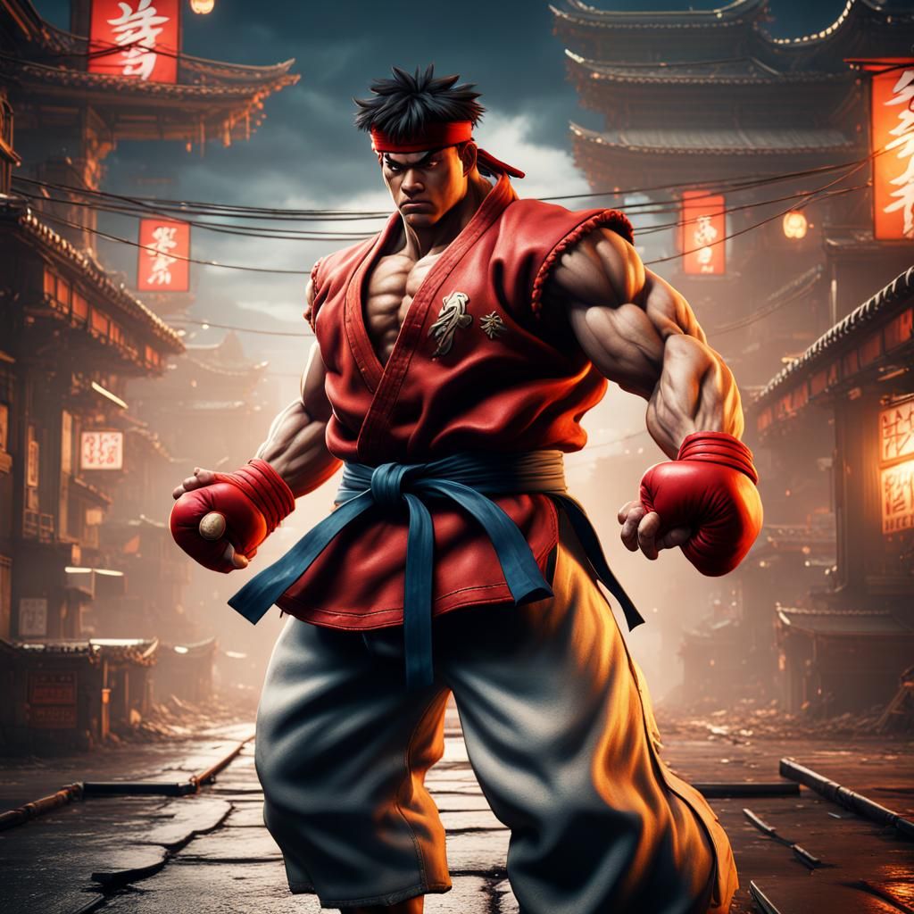 Ryu Street Fighter: Detailed Matte Painting