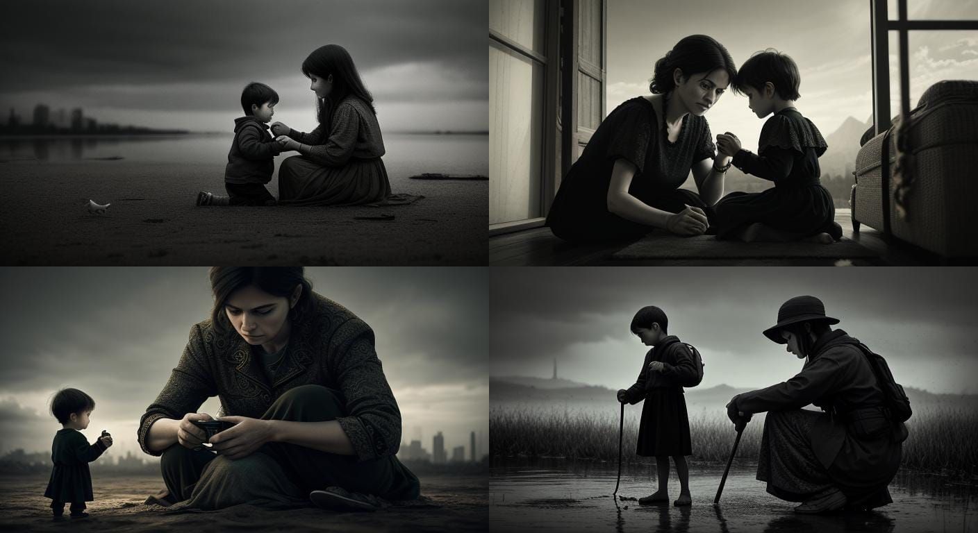 Mother and Child: Hyperrealistic and Cinematic