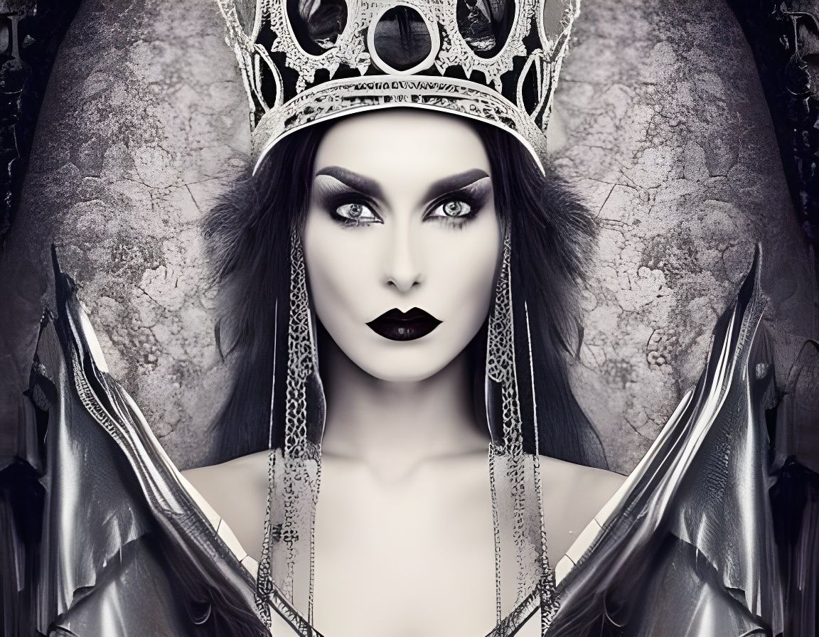 Gothic Queen with Silver Filigree Crown