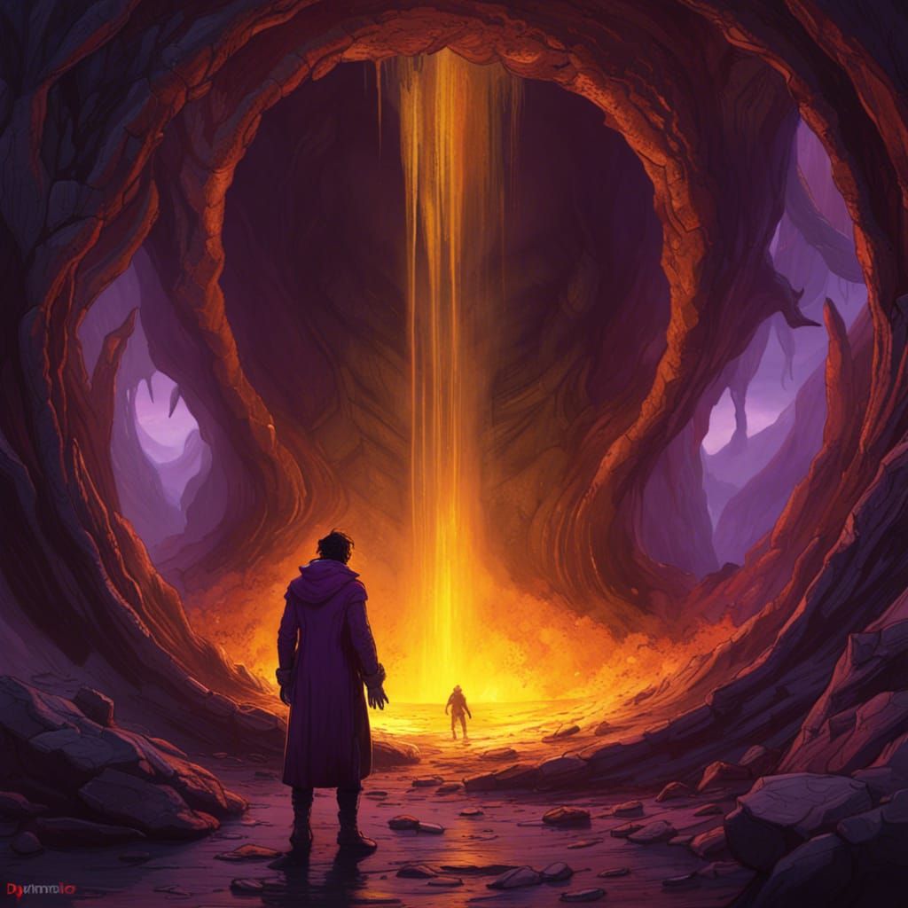 Desperate Man Confronts Failures in Dark Fantasy Art