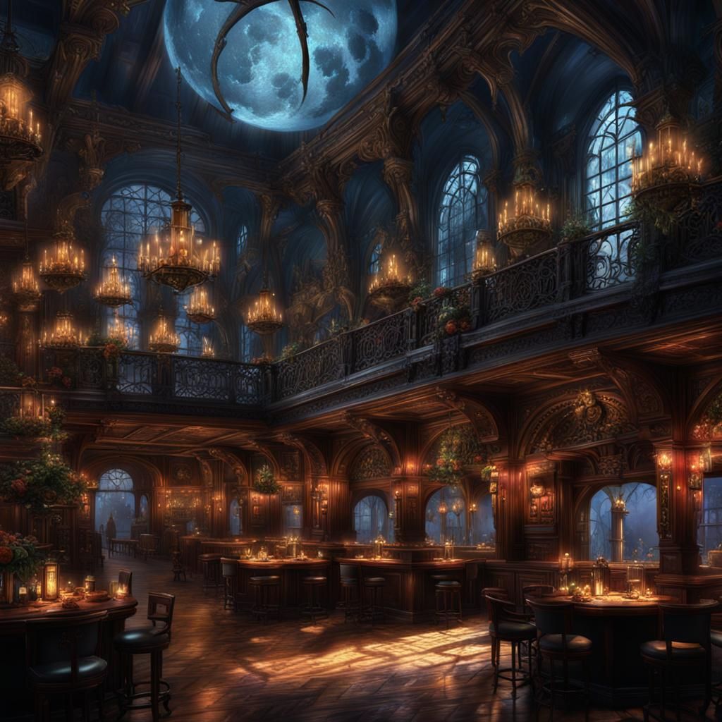 Rich Inn Interior in Dark Fantasy City