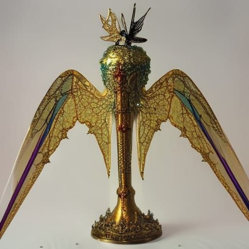 Demon in Glass Tube with Dragonfly Wings, Arthur Rackham Sty...