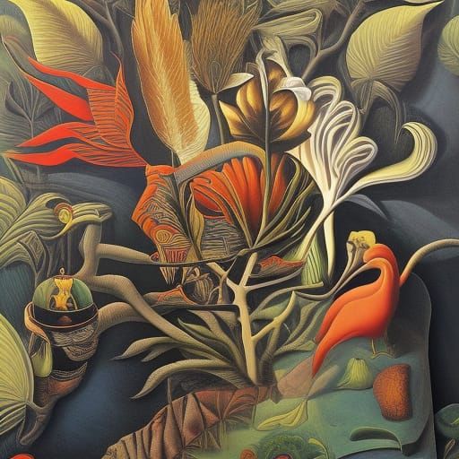 Psychedelic Expressionist Fractal Dodecahedron in Oil