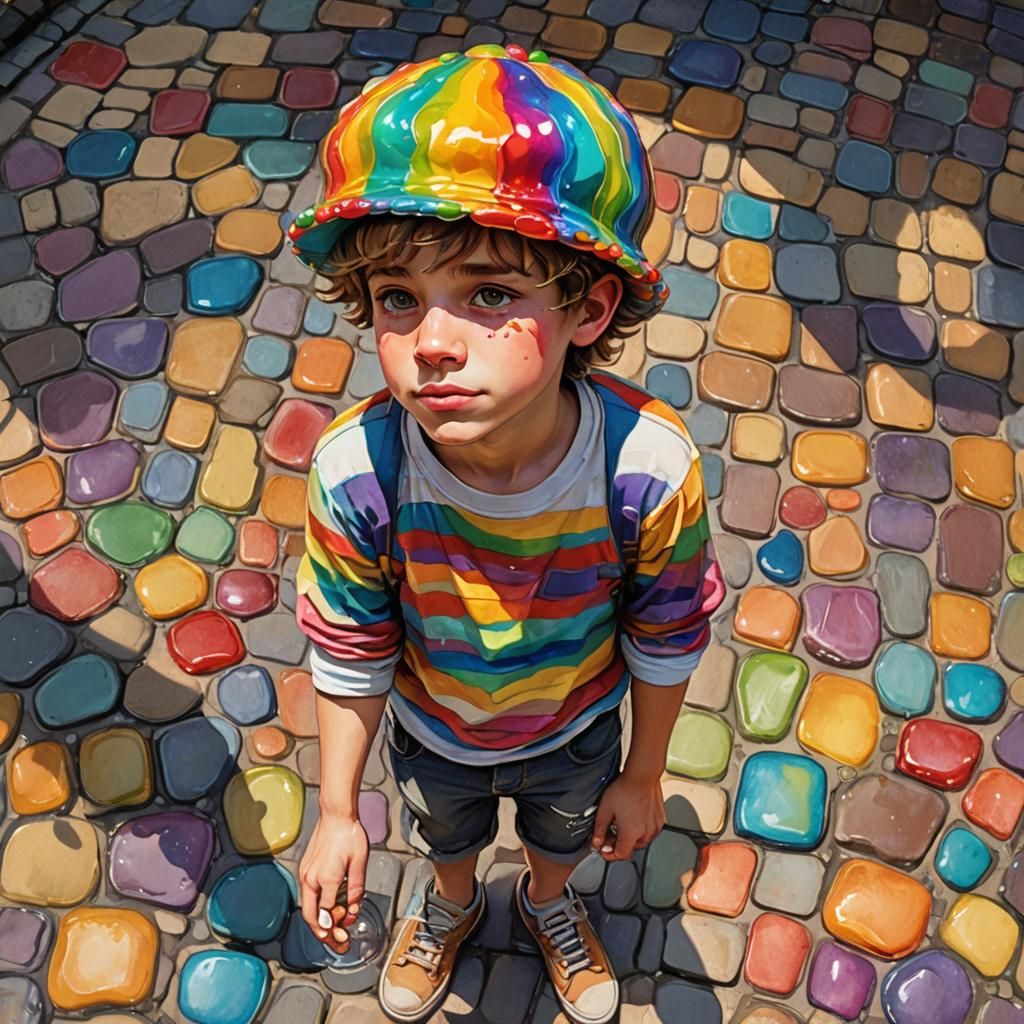 Boy with Jelly Hat, Art Nouveau Concept