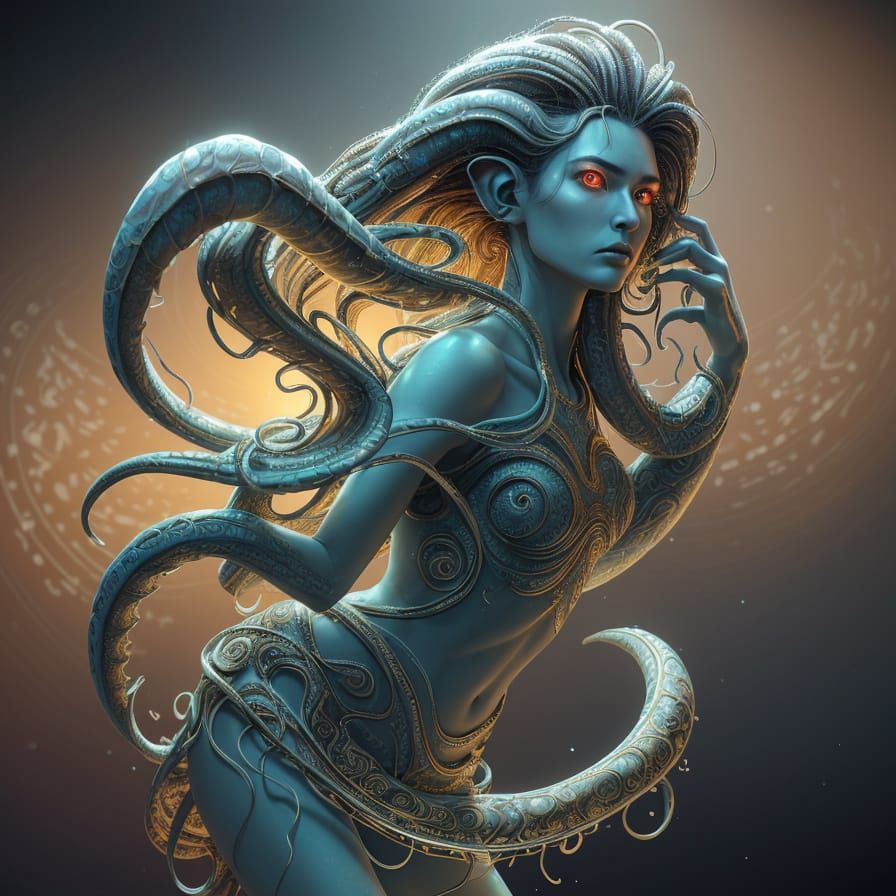 Ethereal Alien Muse Performs Celestial Harp Solo