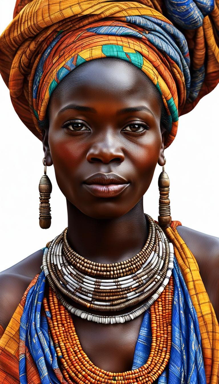 Realistic Portrait of a Beautiful Guinean Woman