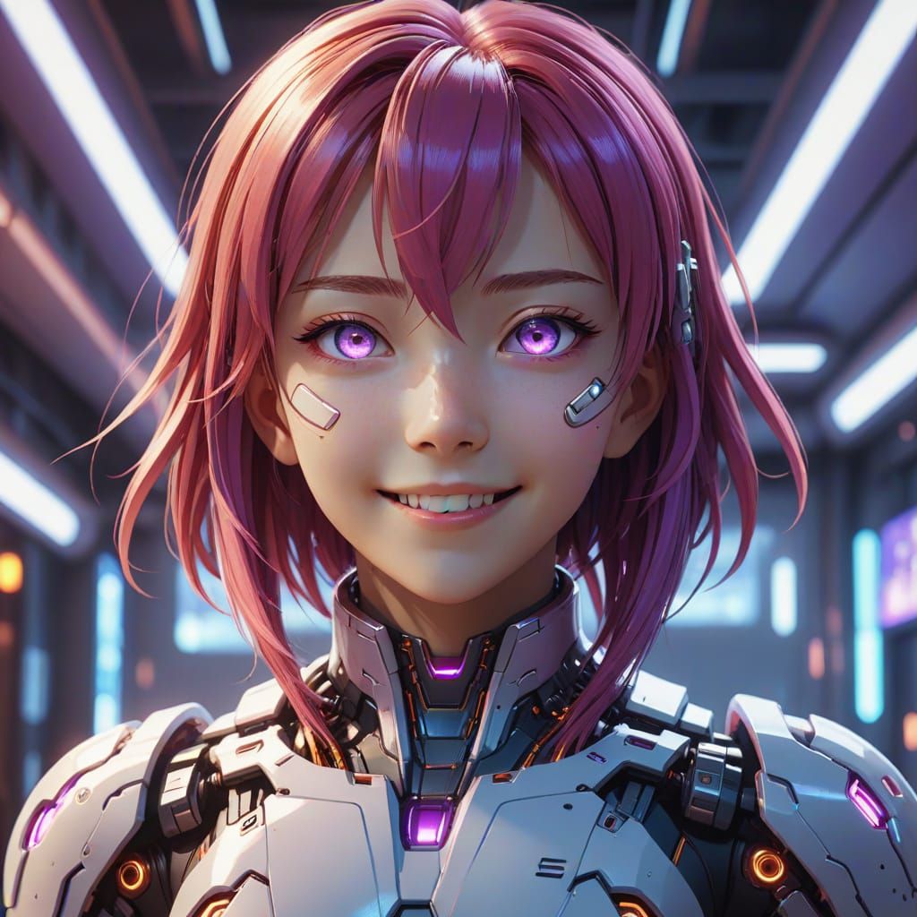 Anime Cyborg Portrait in Soft Cinematic Lighting