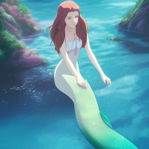 Anna Kendrick as Mermaid in Ghibli Anime Style