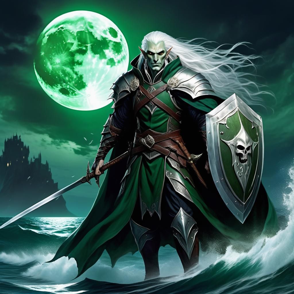 Sea Elf Vampire Warrior with Sword and Shield