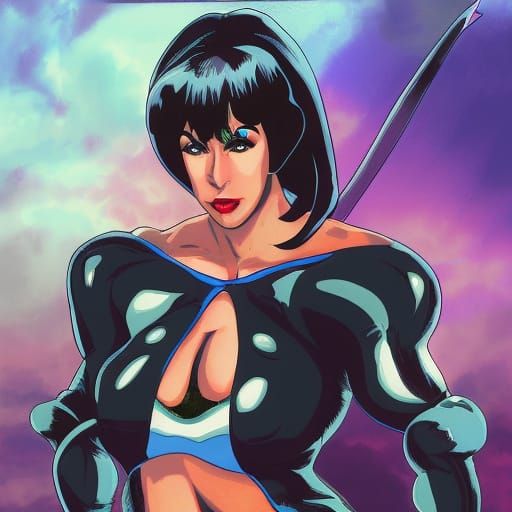 Dark Queen from Battletoads as Manga Cel Shading