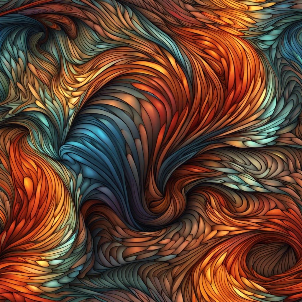 Abstract Fractal Wave with 3D Shading