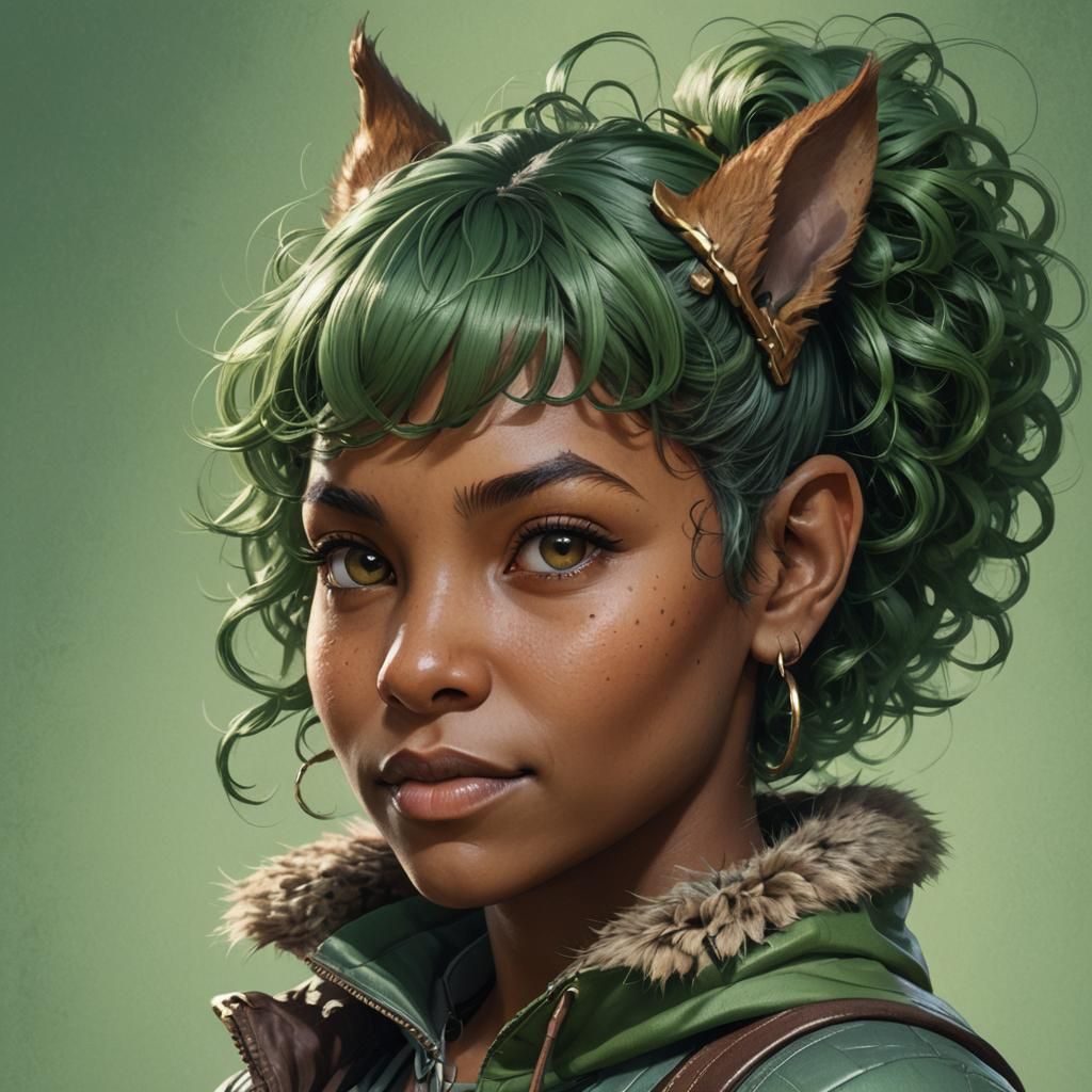Squirrel Person Portrait in Hyperdetailed Digital Art