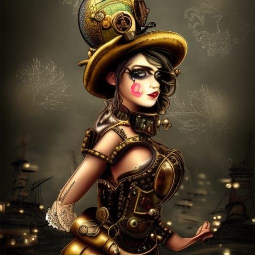 Steampunk Beauty with Intricate Details