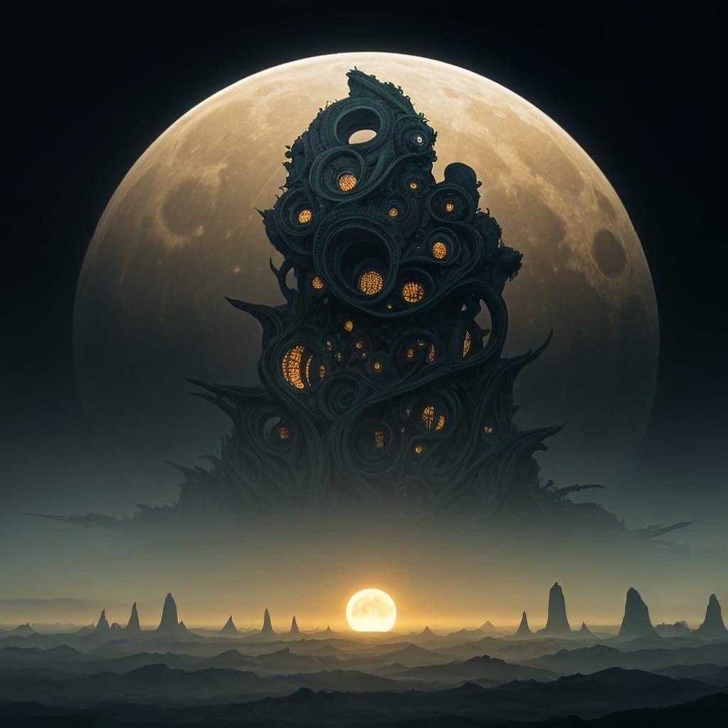 Surreal Alien Landscape Inspired by Dark Surrealism