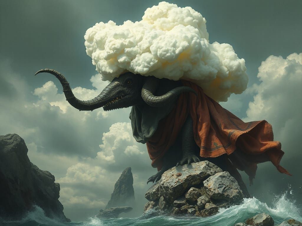 Sinister Troll Approaching Sugarcloud in Chromonoir Style