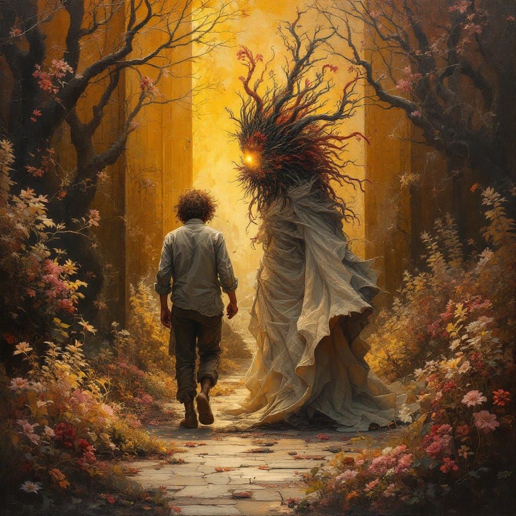 Surrealist Fusion with Botanical and Organic Details