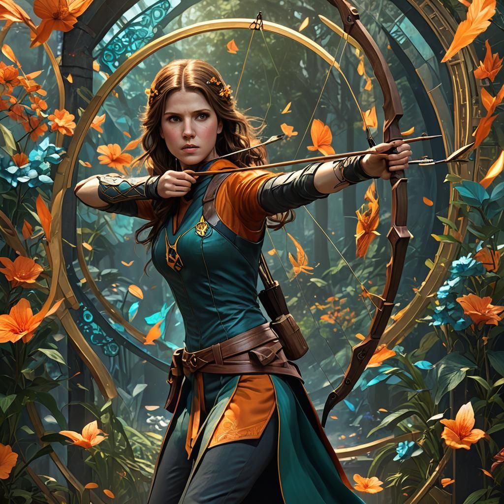 Anna Kendrick as Archer: Hyperdetailed Concept Art
