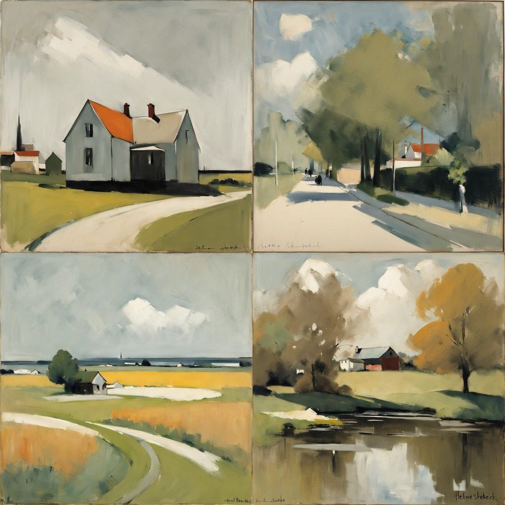 Impressionist Landscape Painting in Nordic Mood