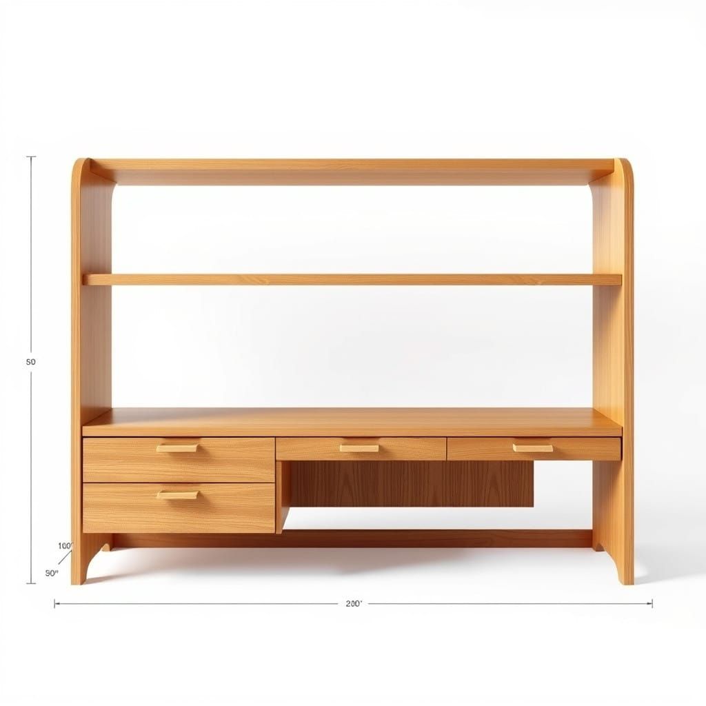 Bauhaus-Inspired Wooden Furniture Design with Technical Prec...