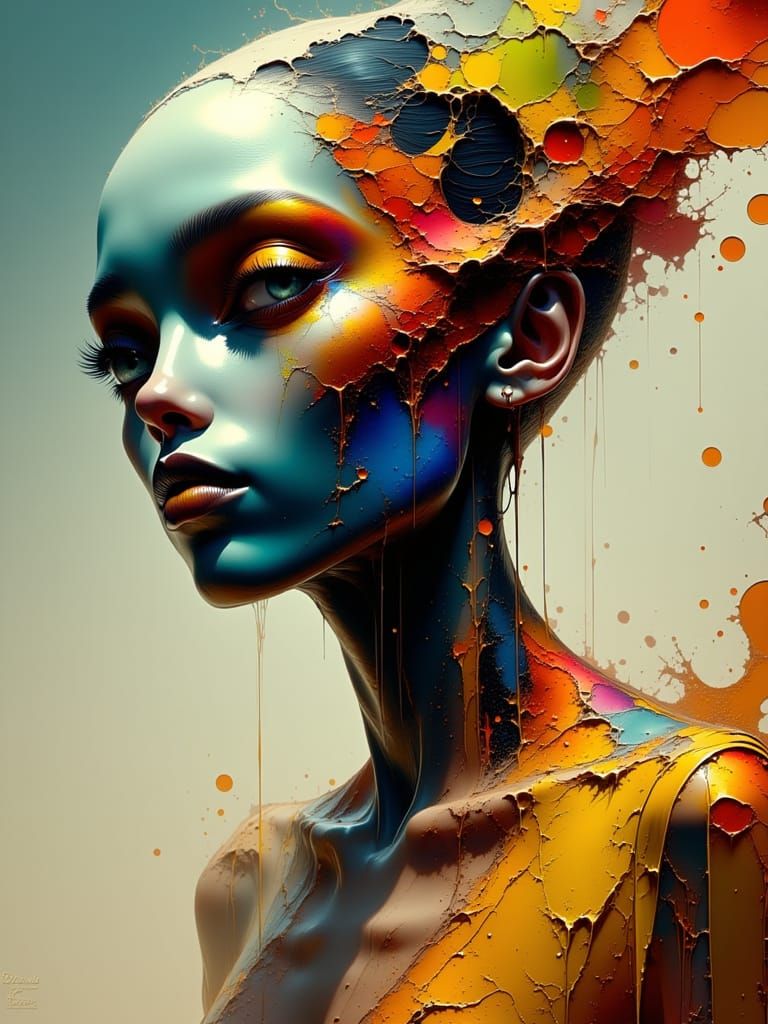 Alien Vogue Portrait in Darkly Magical Style