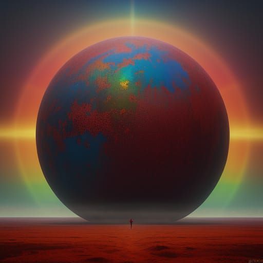 Jesus with Angels in Surrealist Oil Painting