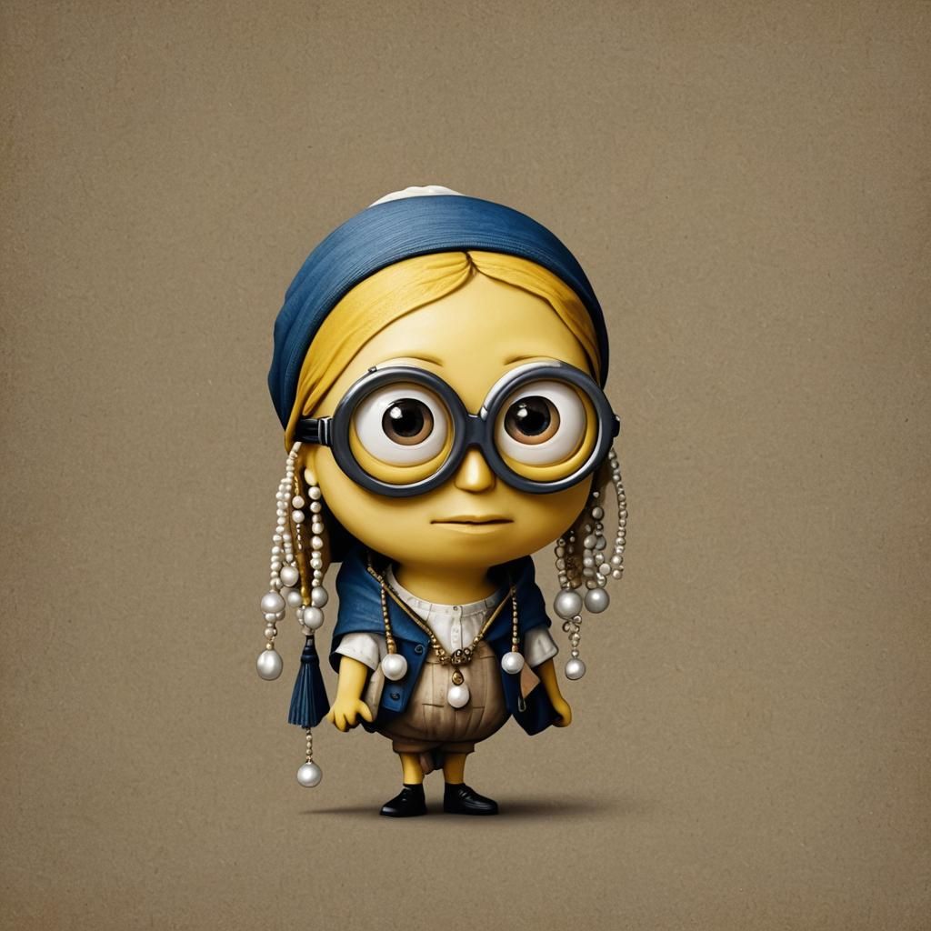 Minion x a girl with a pearl earring