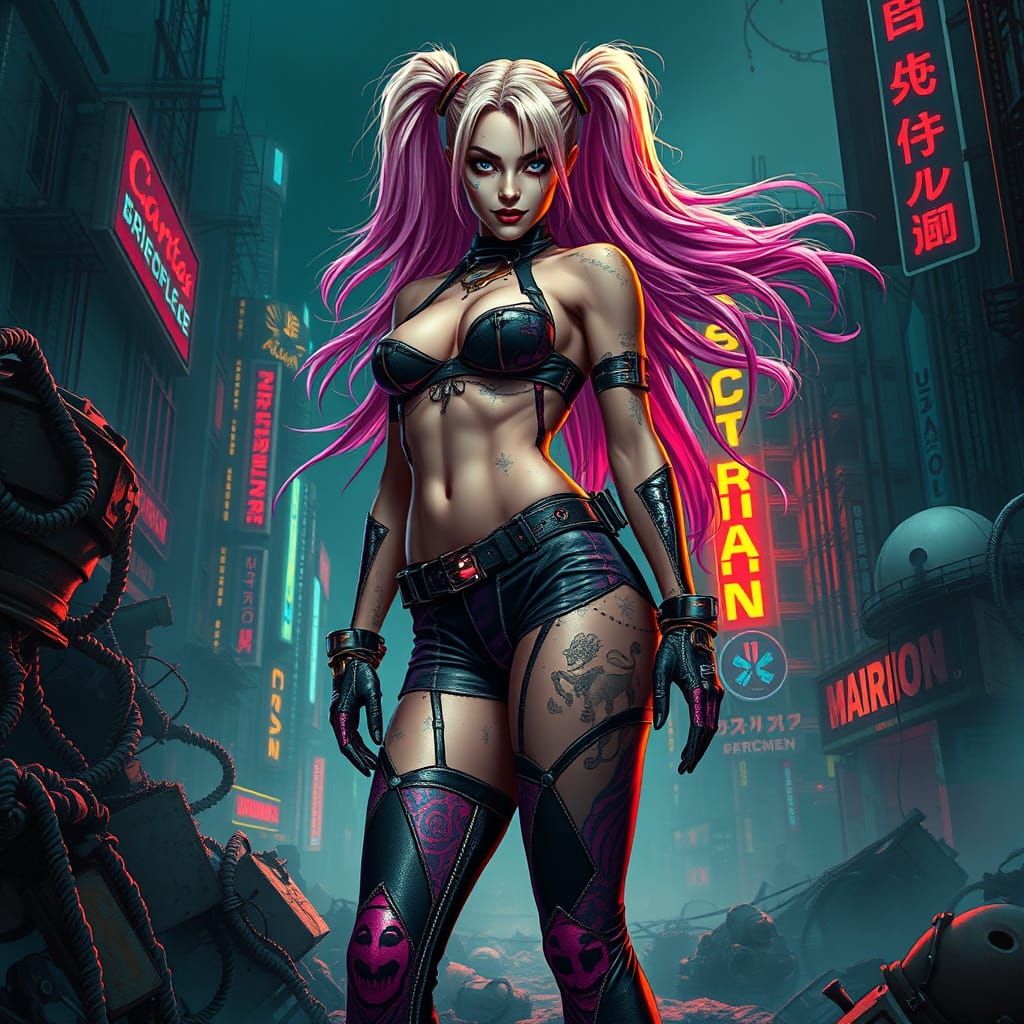 Cyberpunk Vixen Dominates Dystopian Metropolis in Vibrant, E...