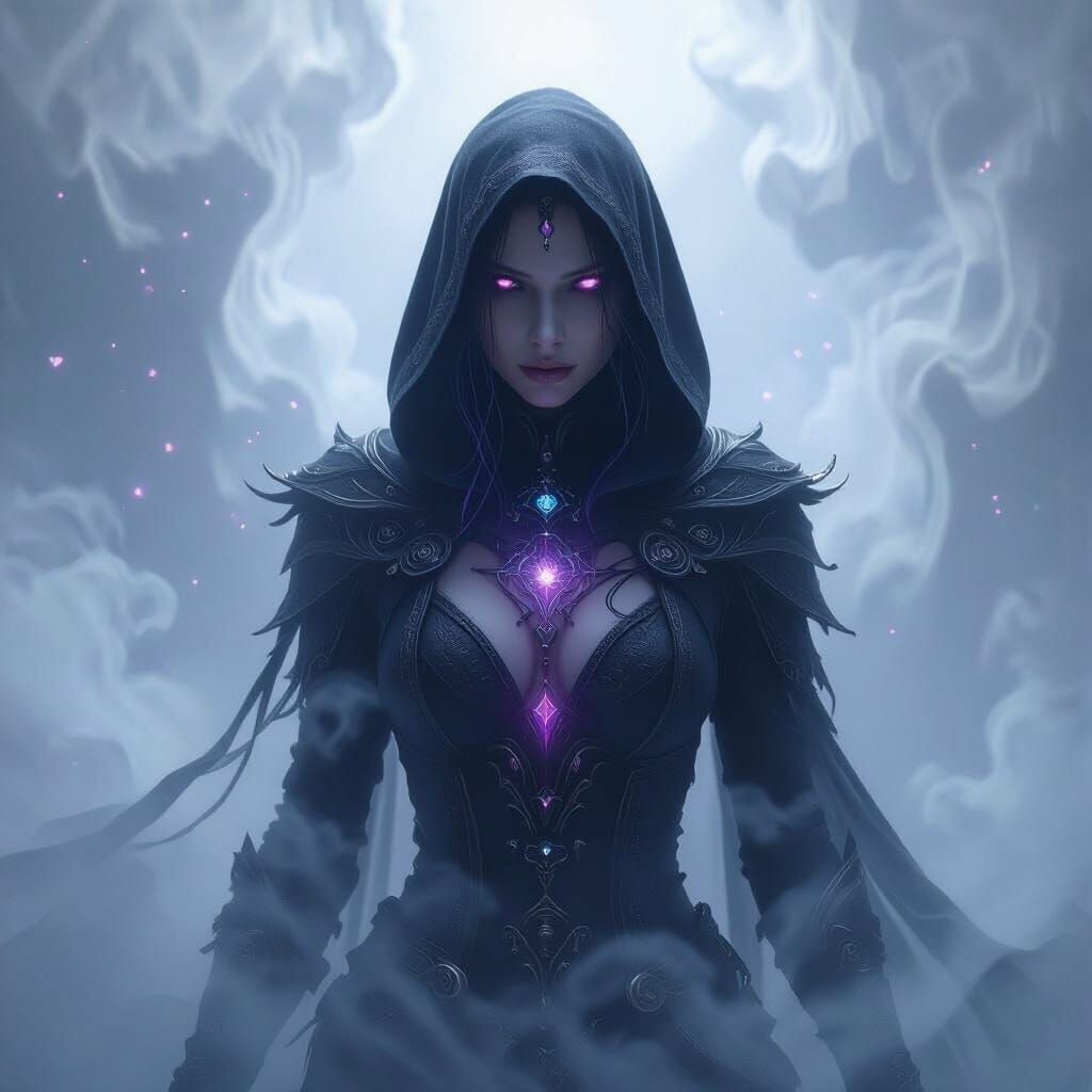 Female Void Arcanist in Ethereal Mist