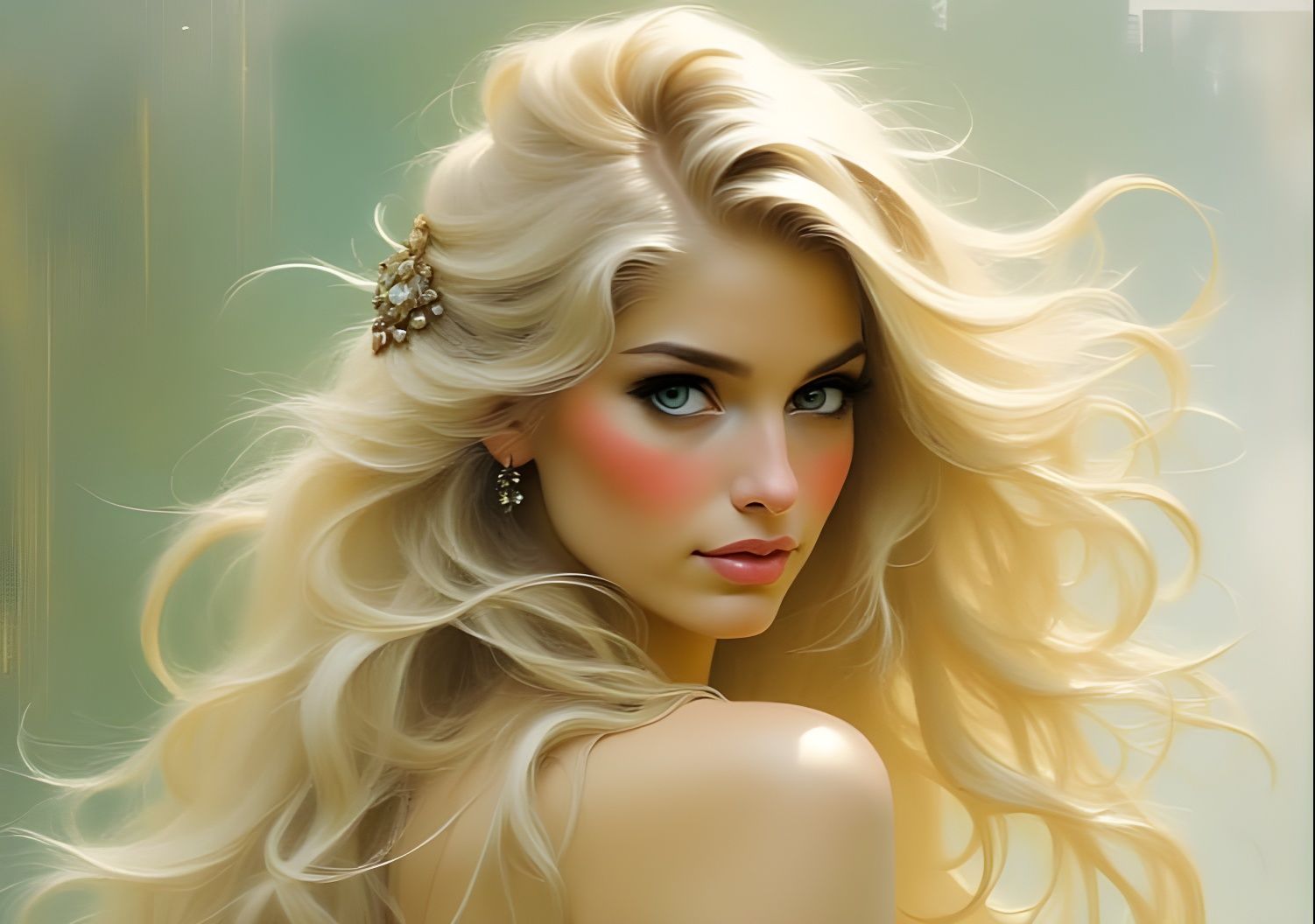 Norse Goddess of Beauty in Charcoal Sketch Style