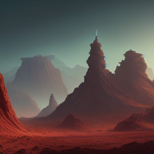 Detailed Matte Painting of Life on Mars