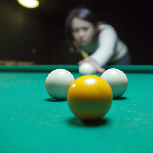 Woman Playing Snooker with Dynamic Lighting