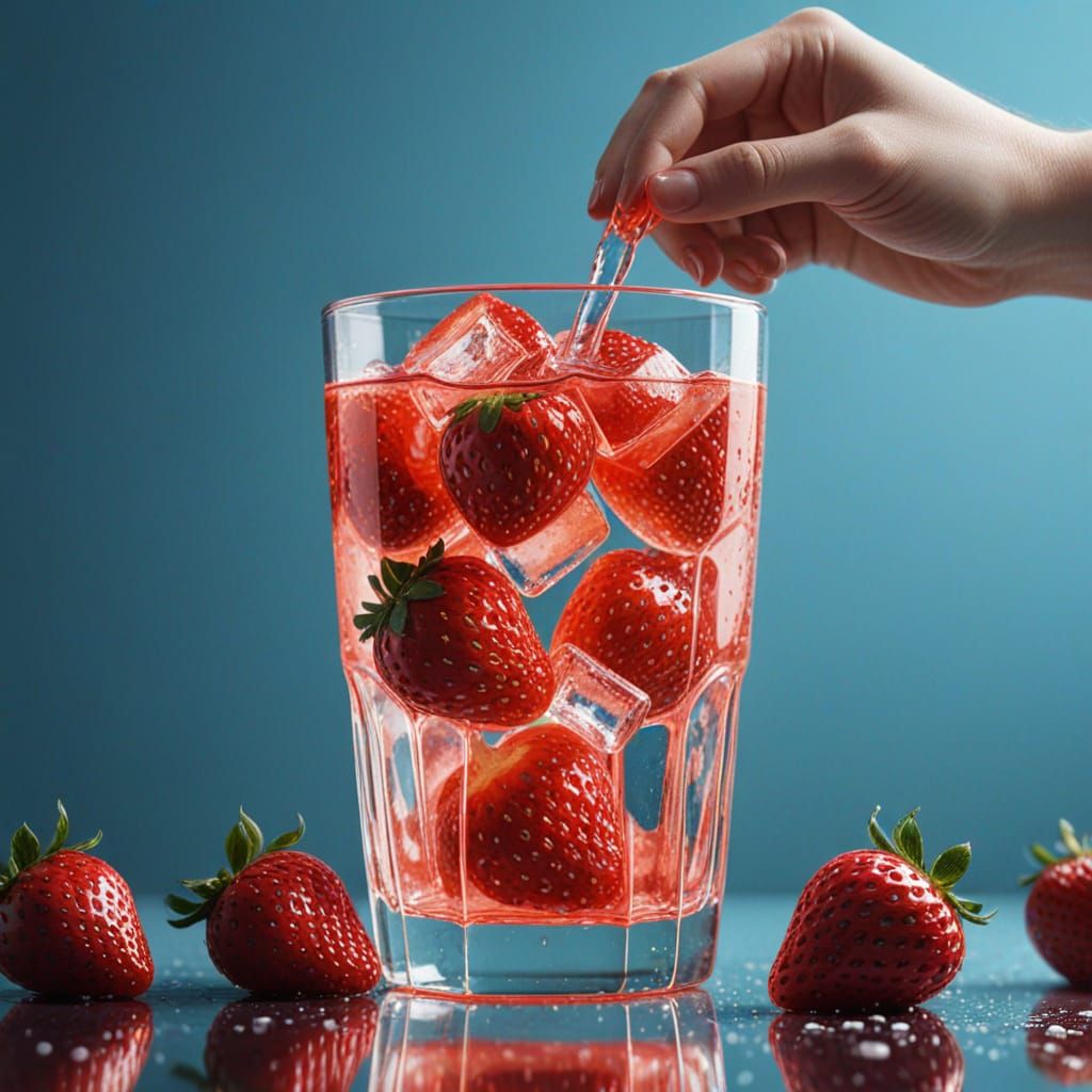 Pop Art Strawberry Drink Close-Up