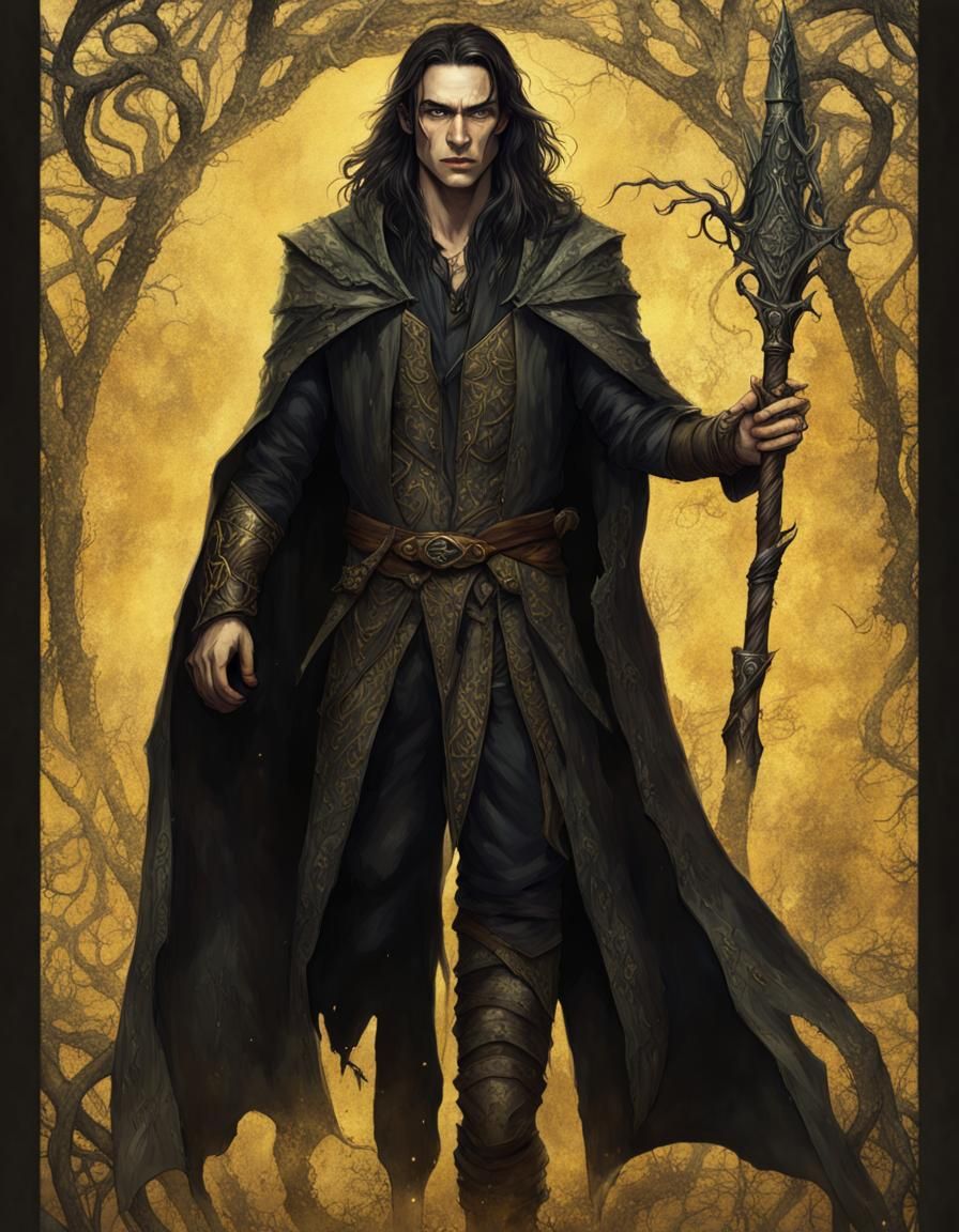 High Elf Sorcerer with Mystic Staff Concept Art