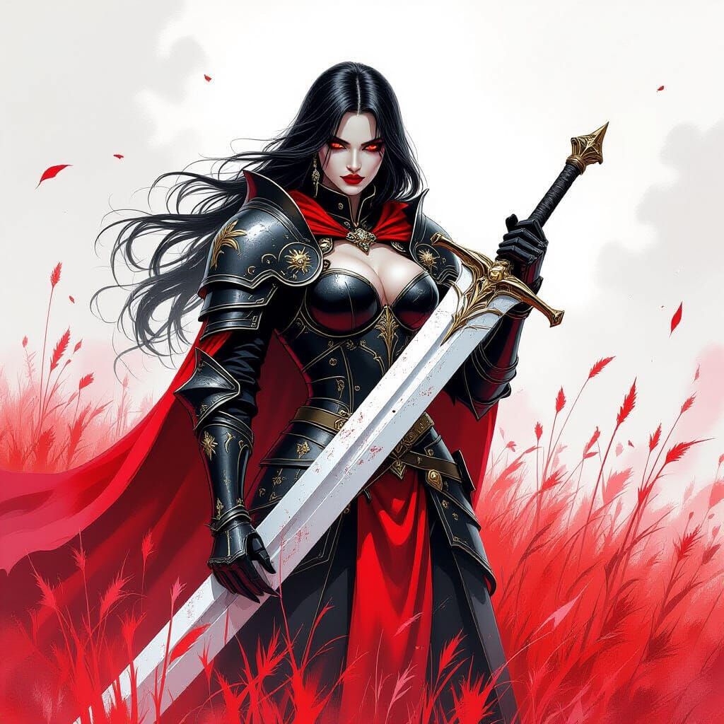 Vampire Knight in Gothic Armor, Dark Comic Style